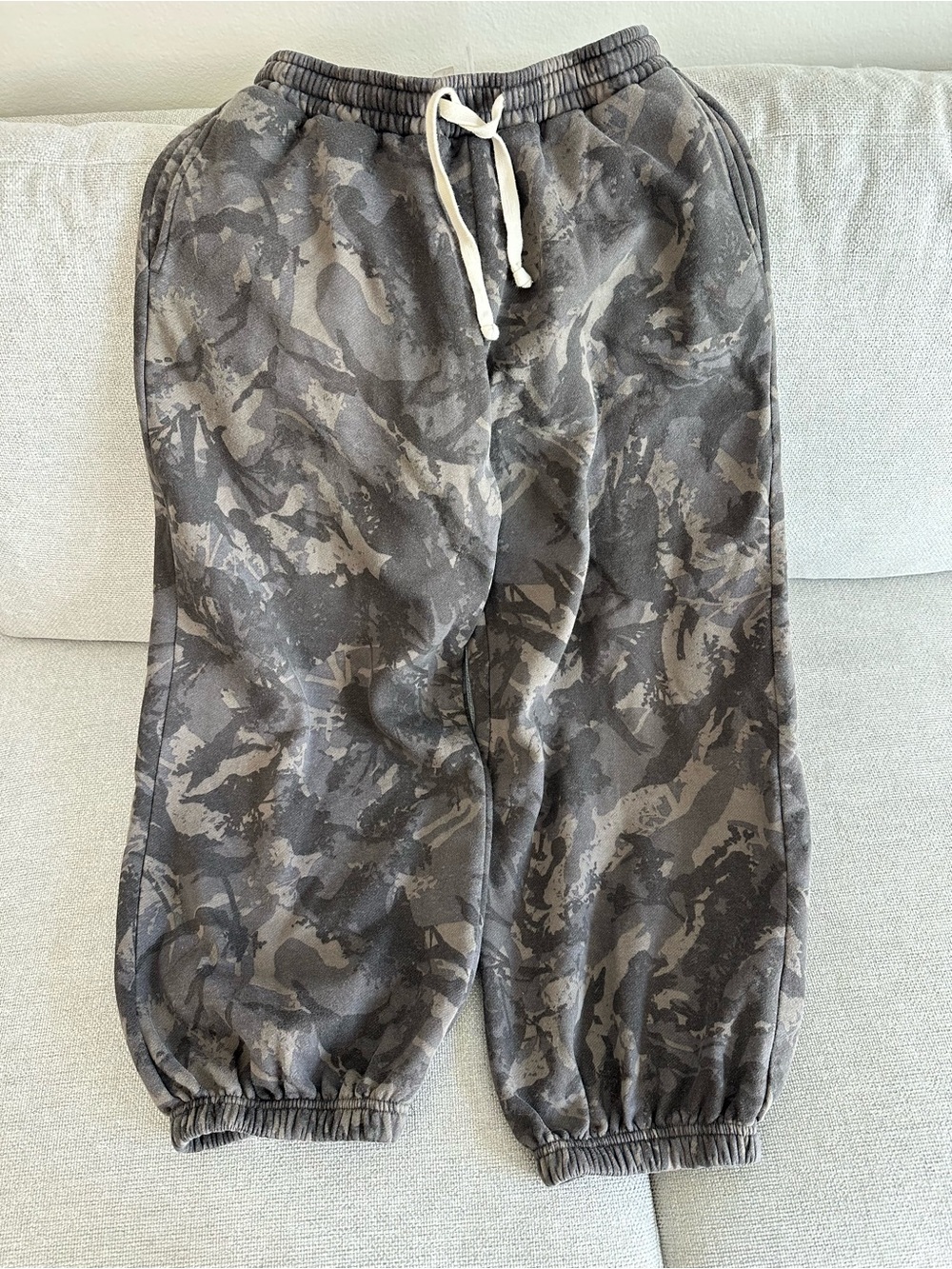 Urban Outfitters Gray Camo Wide Leg Jogger Pants